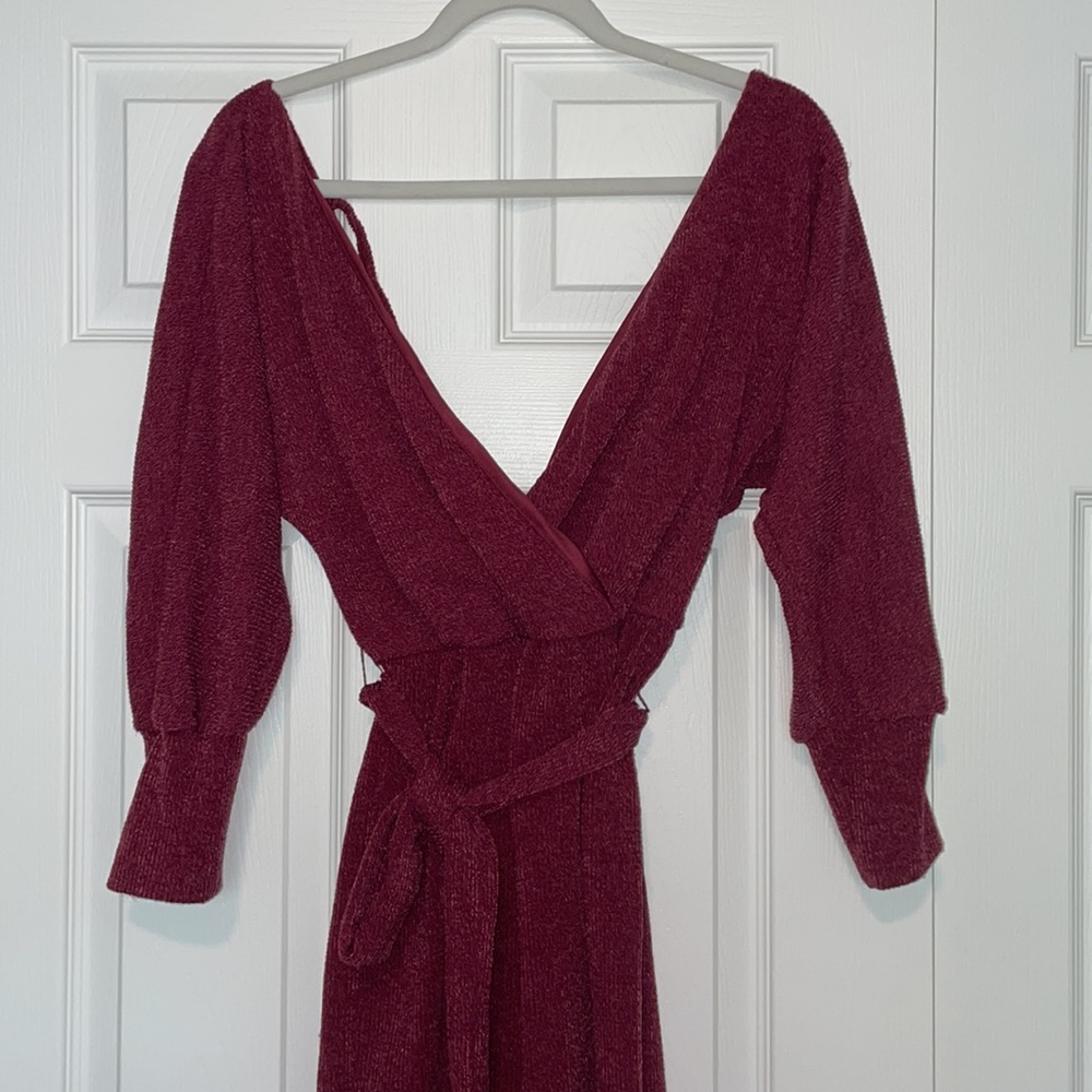 Burgundy sweater dress